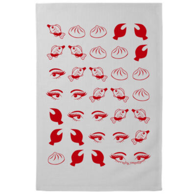 Ruby Corvette Saucy Dumpling and Lobster Tea Towel Thumbnail